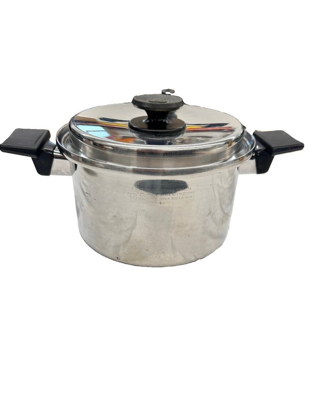 Vintage Royal Prestige 6 Qt 7-Ply Stainless Steel Dutch Oven Pot Valve Lid USA